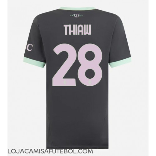 Camisa de Futebol AC Milan Malick Thiaw #28 Equipamento Alternativo Mulheres 2024-25 Manga Curta